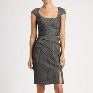 Black Halo | Dark Grey Tweed Sorel Dress - Size 4